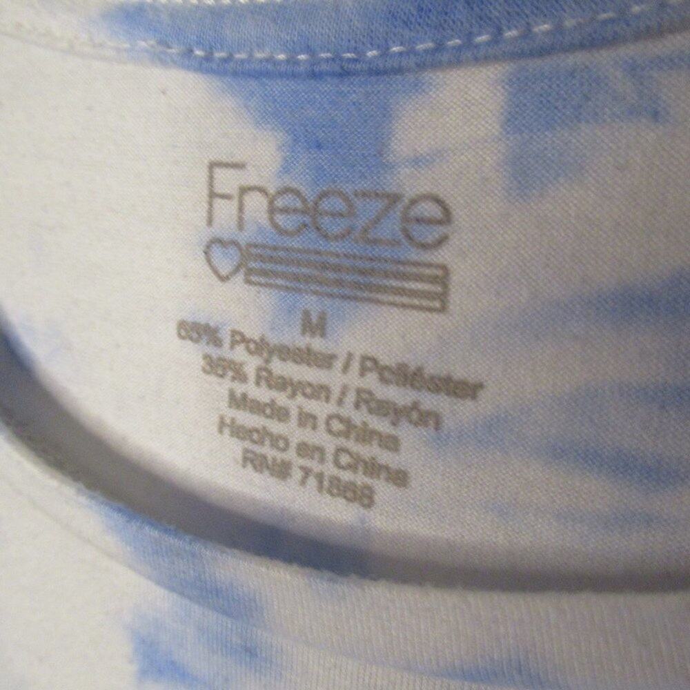 Freeze Vibes cloud bleached blue crew neck shirt - Picture 2 of 3